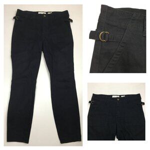 HEI HEI Anthropologie Black Buckle Belt Waist Tapered Leg Jeans